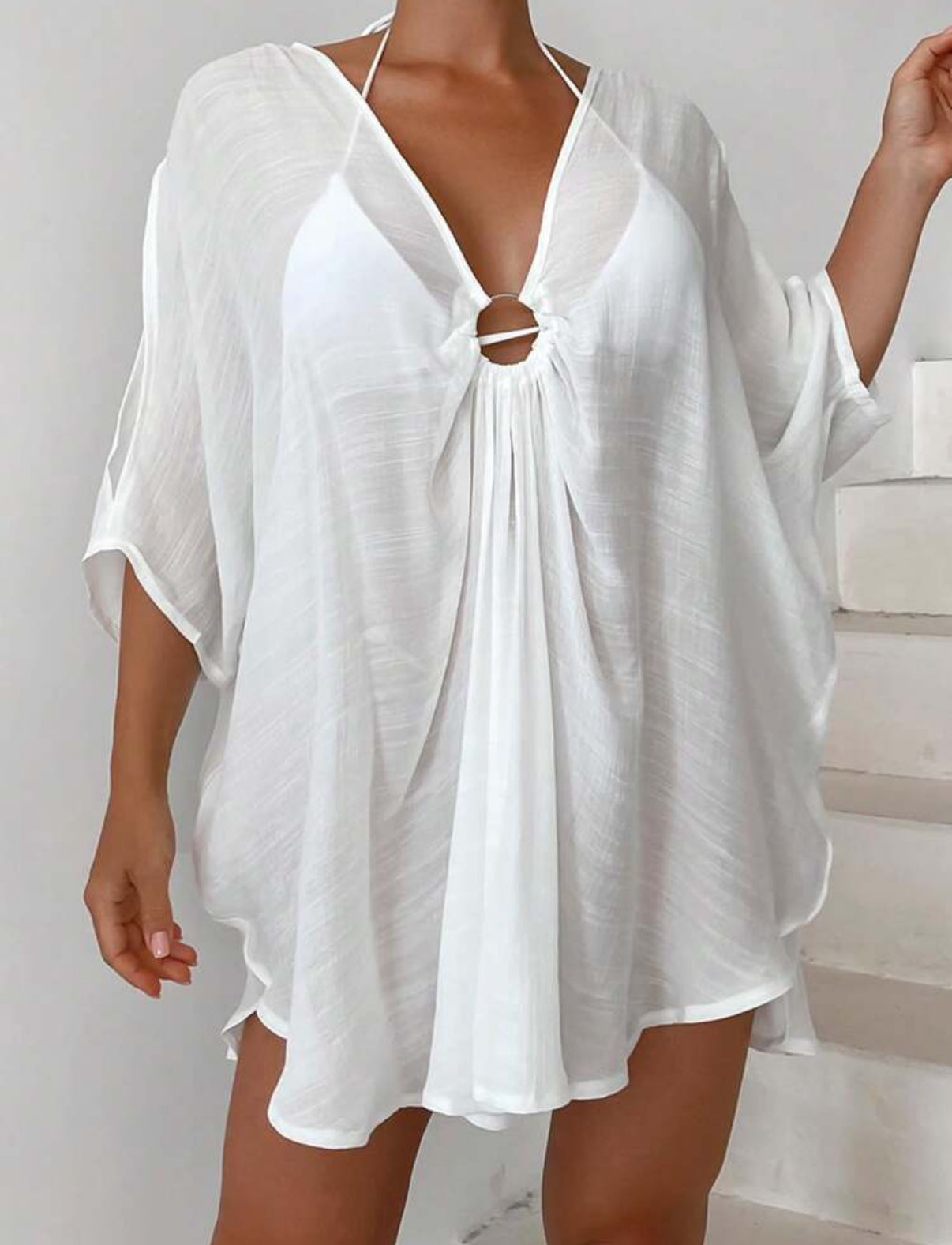 White Beach Cover Up (One Size)