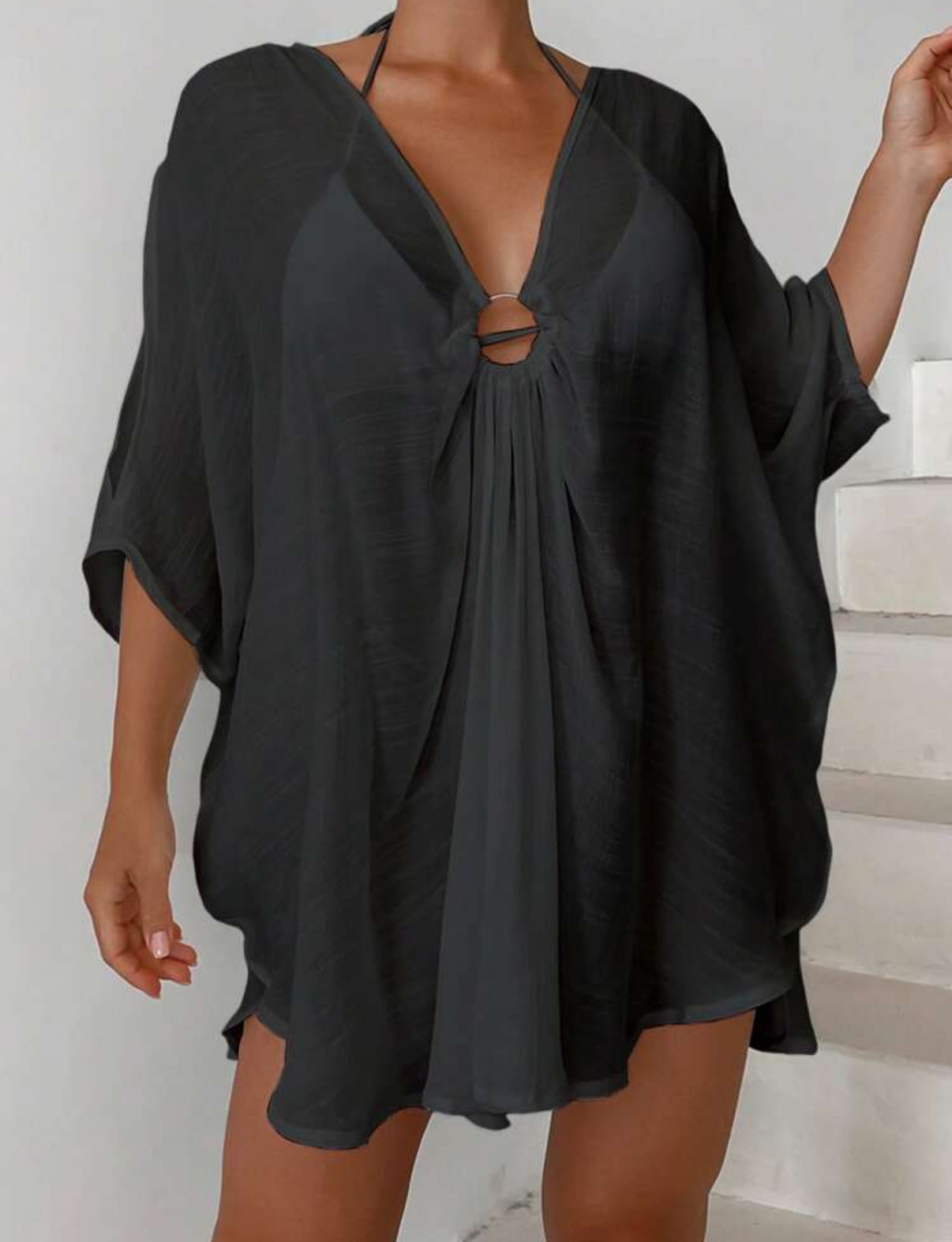 Black Beach Cover Up (One Size)
