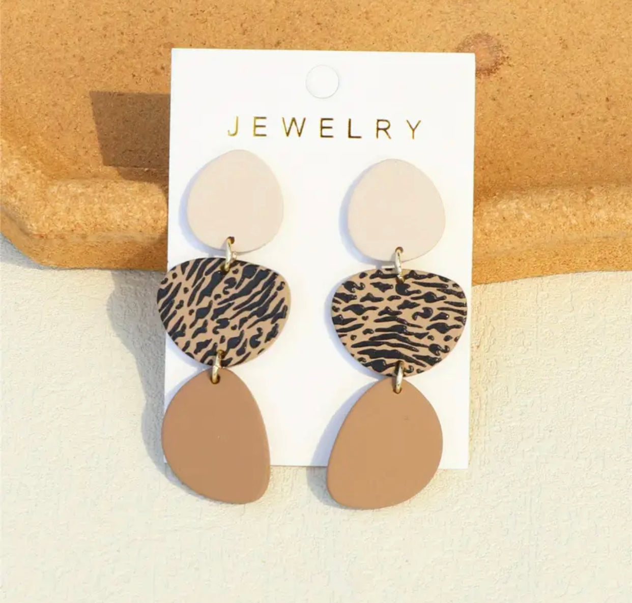 Leopard Geometric Earrings
