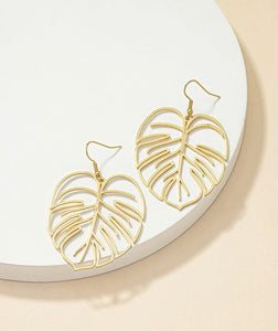 Gold Drop Leaf Earrings