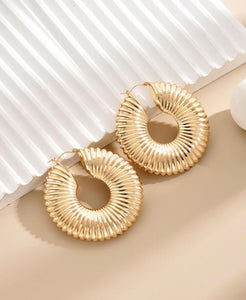 Exaggerated Gold Hoop Earrings