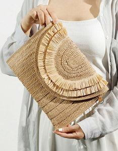 Oversized Straw Clutch