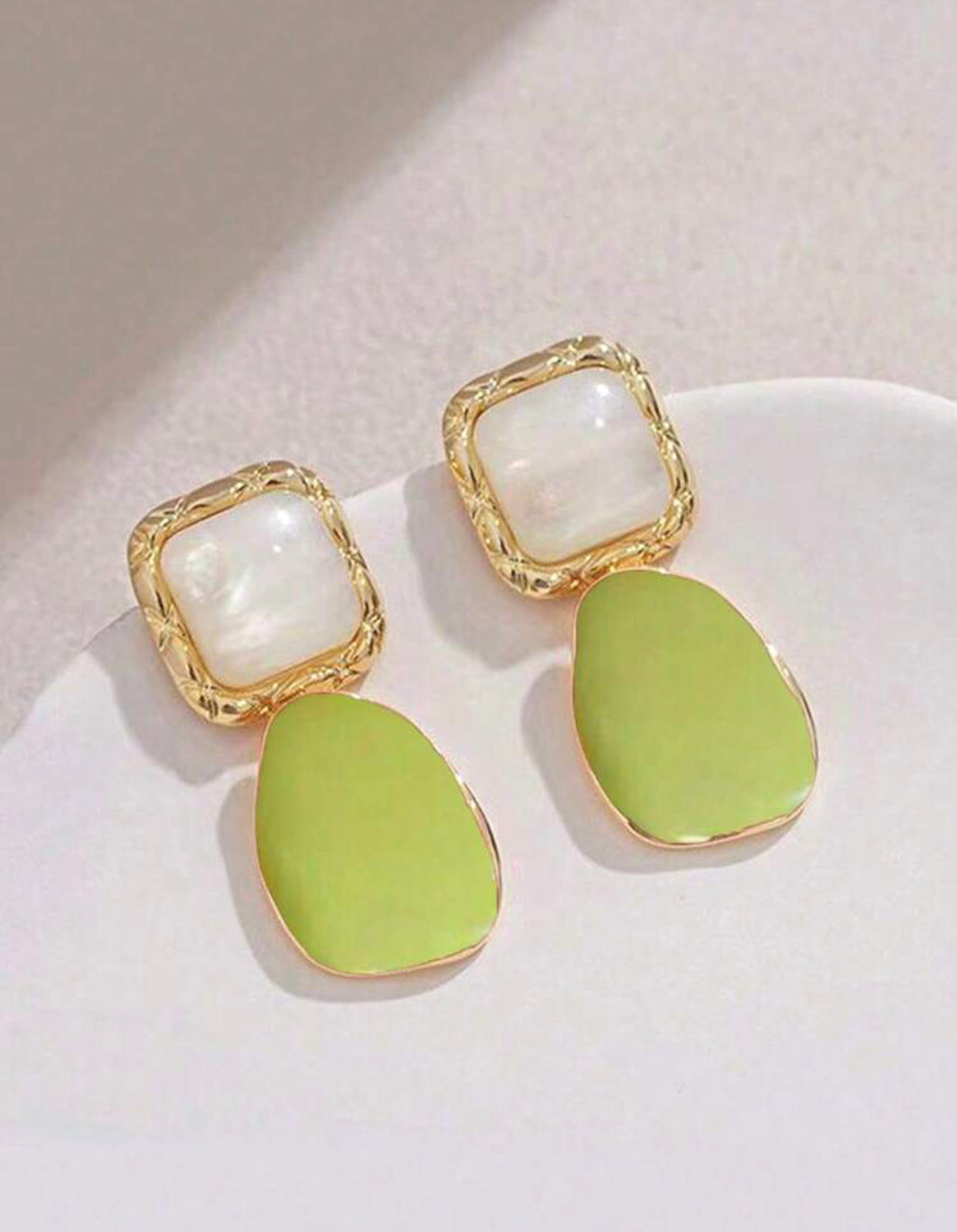 Lime Green Drop Earrings