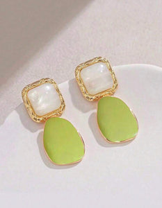 Lime Green Drop Earrings