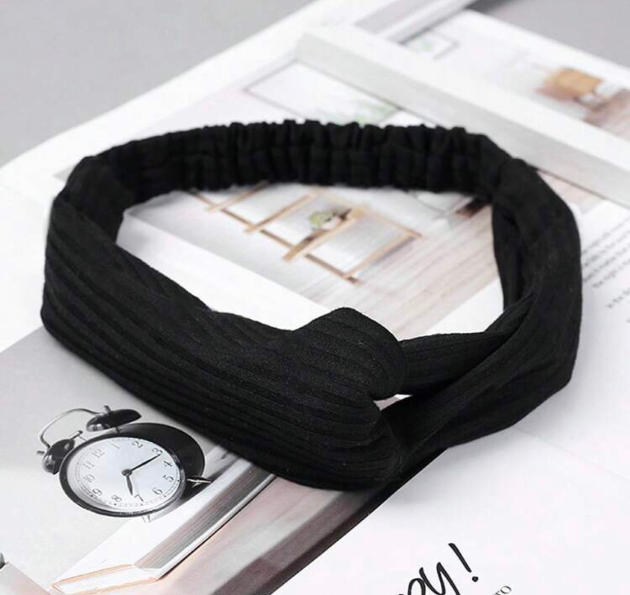 Black Twist Knotted Headband