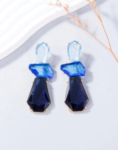 Blue Toned Crystal Earrings