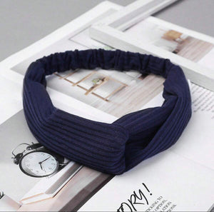 Navy Twist Knotted Headband