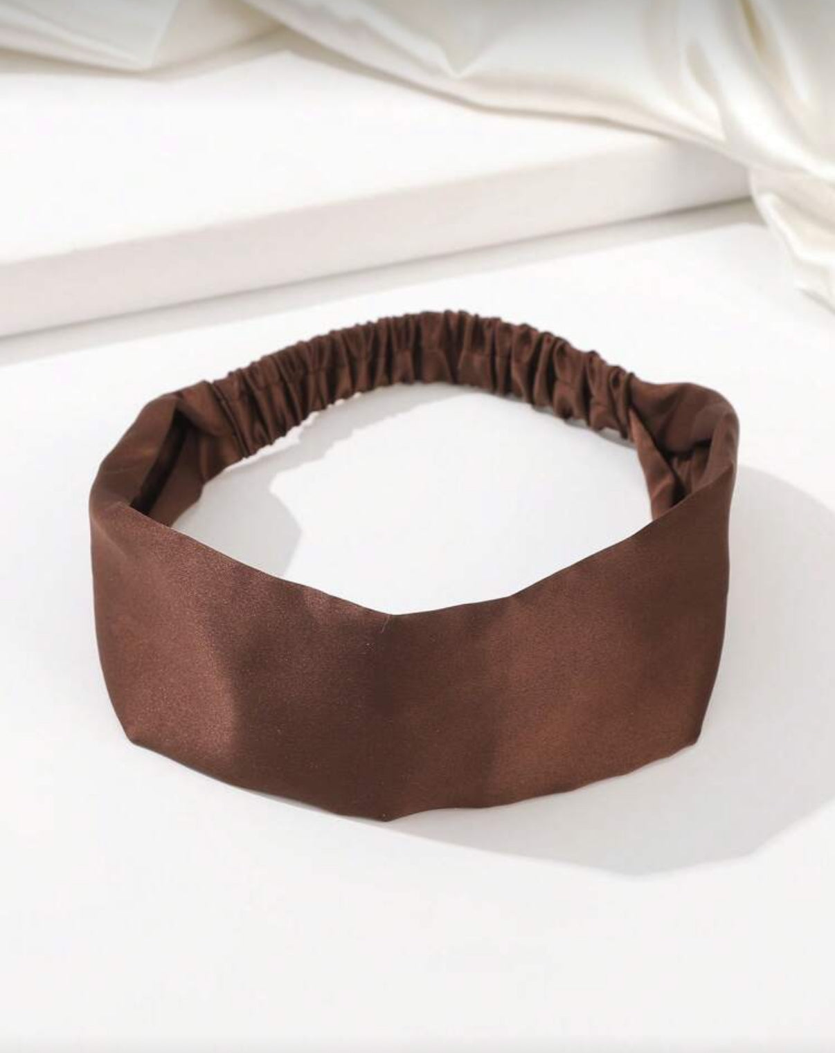 Brown Satin Headband