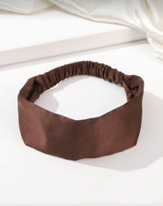 Brown Satin Headband