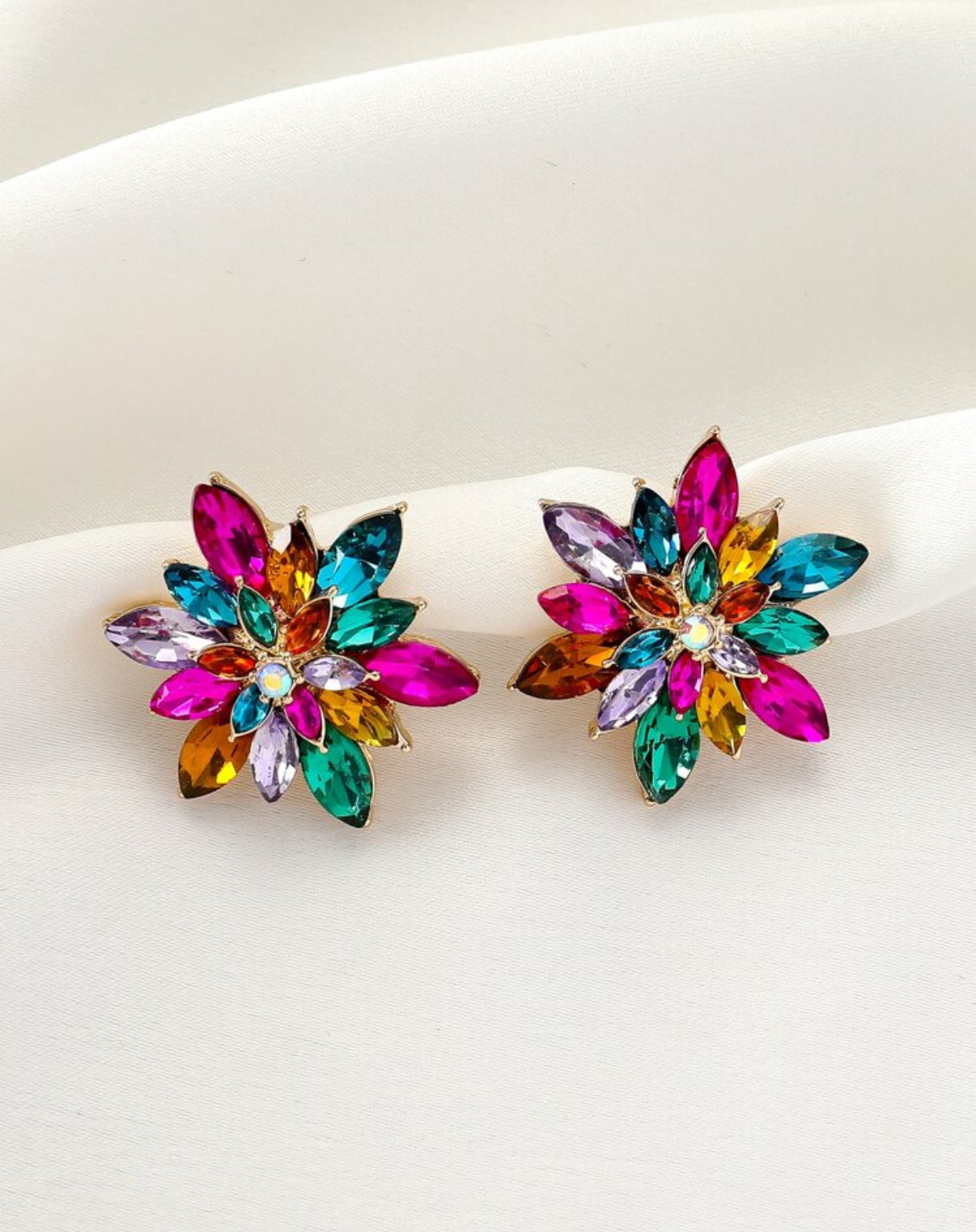 Colorful Rhinestone Stud Earrings