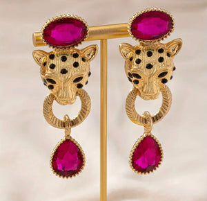 Leopard Dangle Earrings