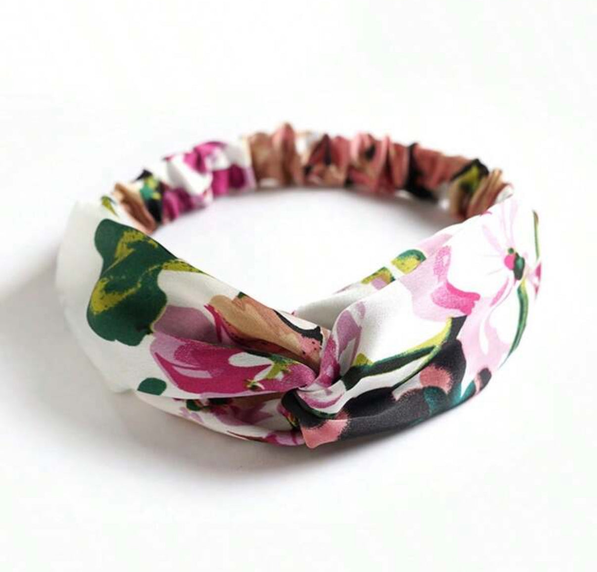 White Floral Print Headband