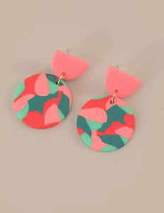 Coral Multicolored Earrings