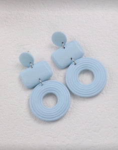 Baby Blue Wooden Earrings