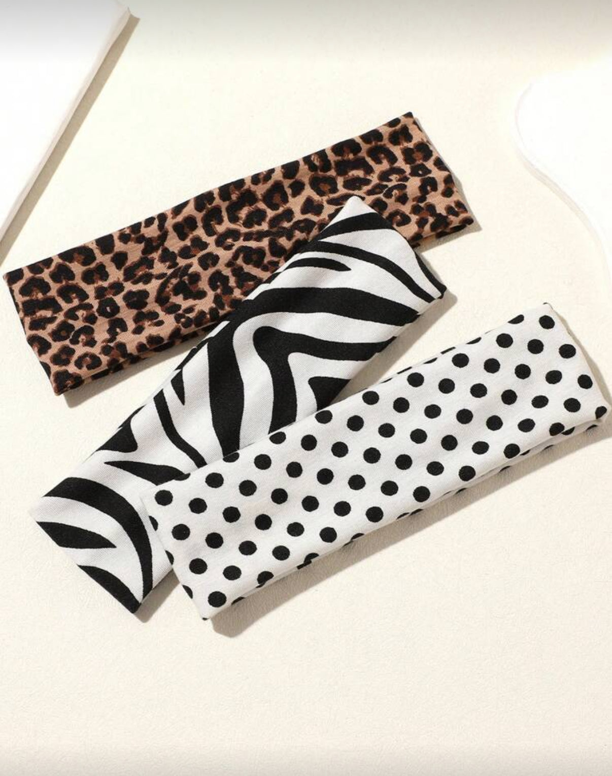 3pc Animal Print & Polka Dots Headbands