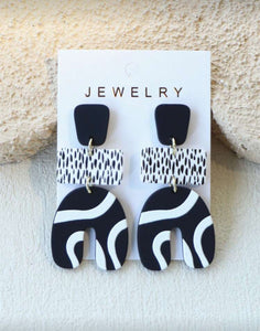 Black and White Multi Print Earrings