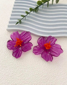 Exaggerated Acrylic Flower Earring