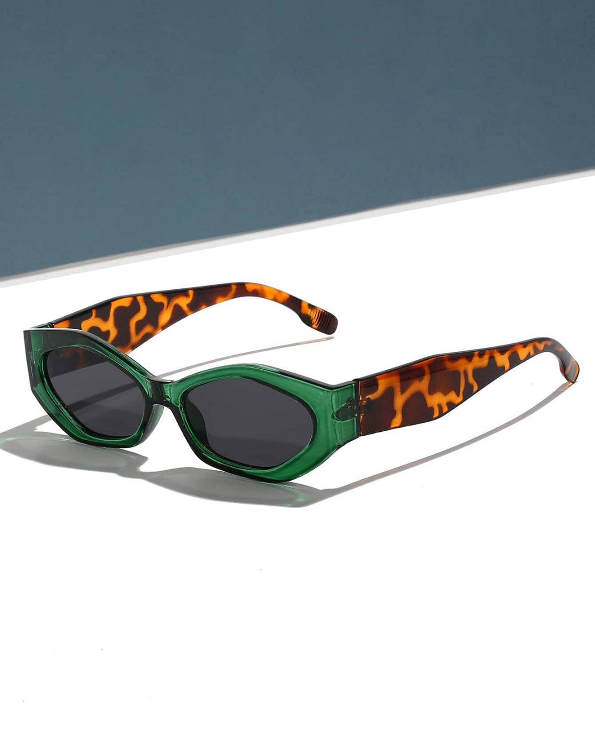 Green & Tortoise Cat Eye Sunglasses