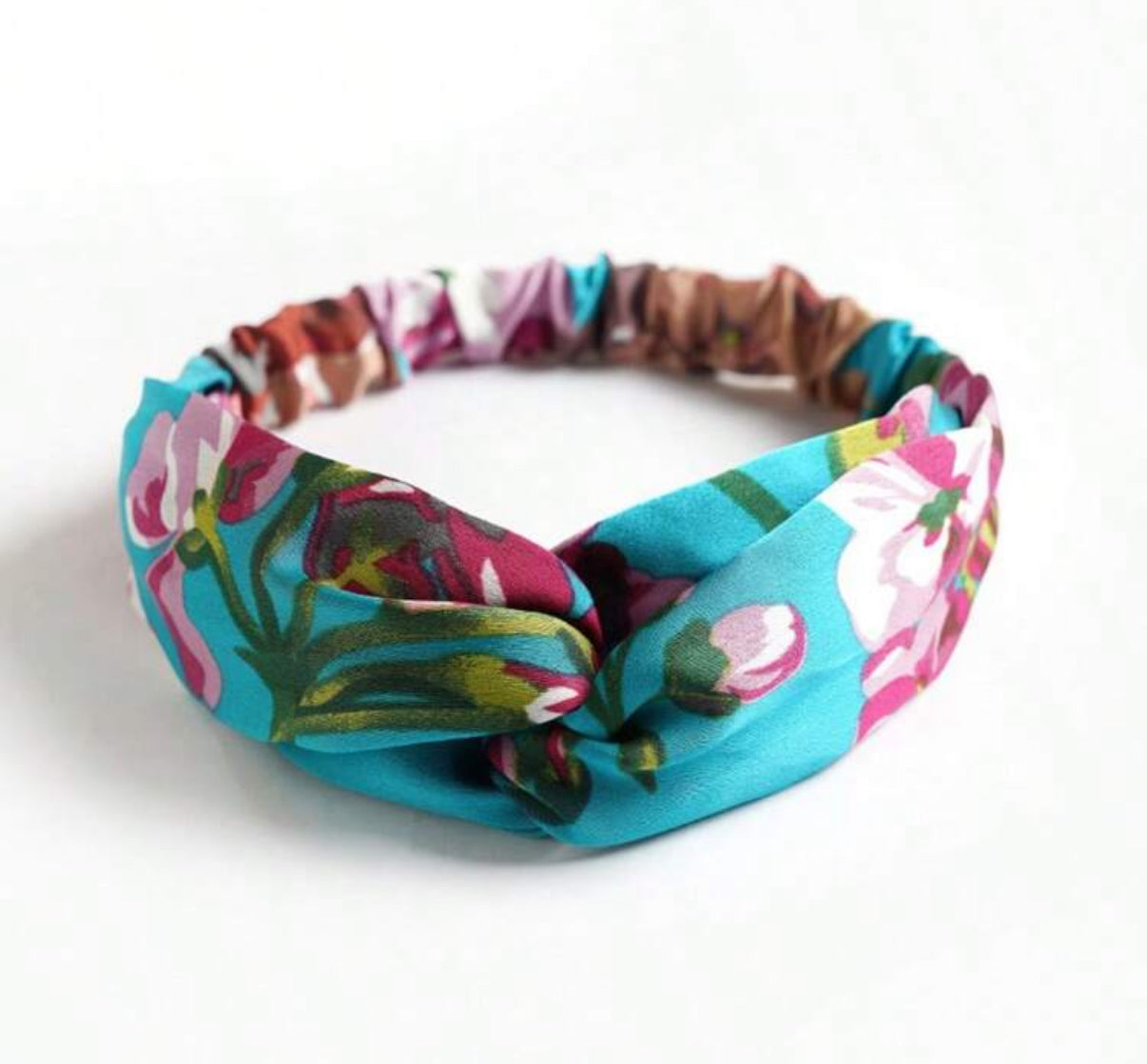 Aqua  Floral Print Headband
