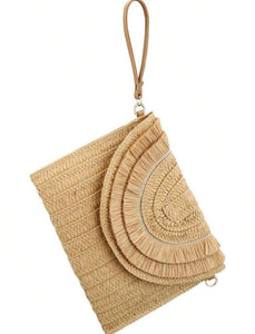 Oversized Straw Clutch