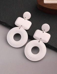 White Wooden Earrings