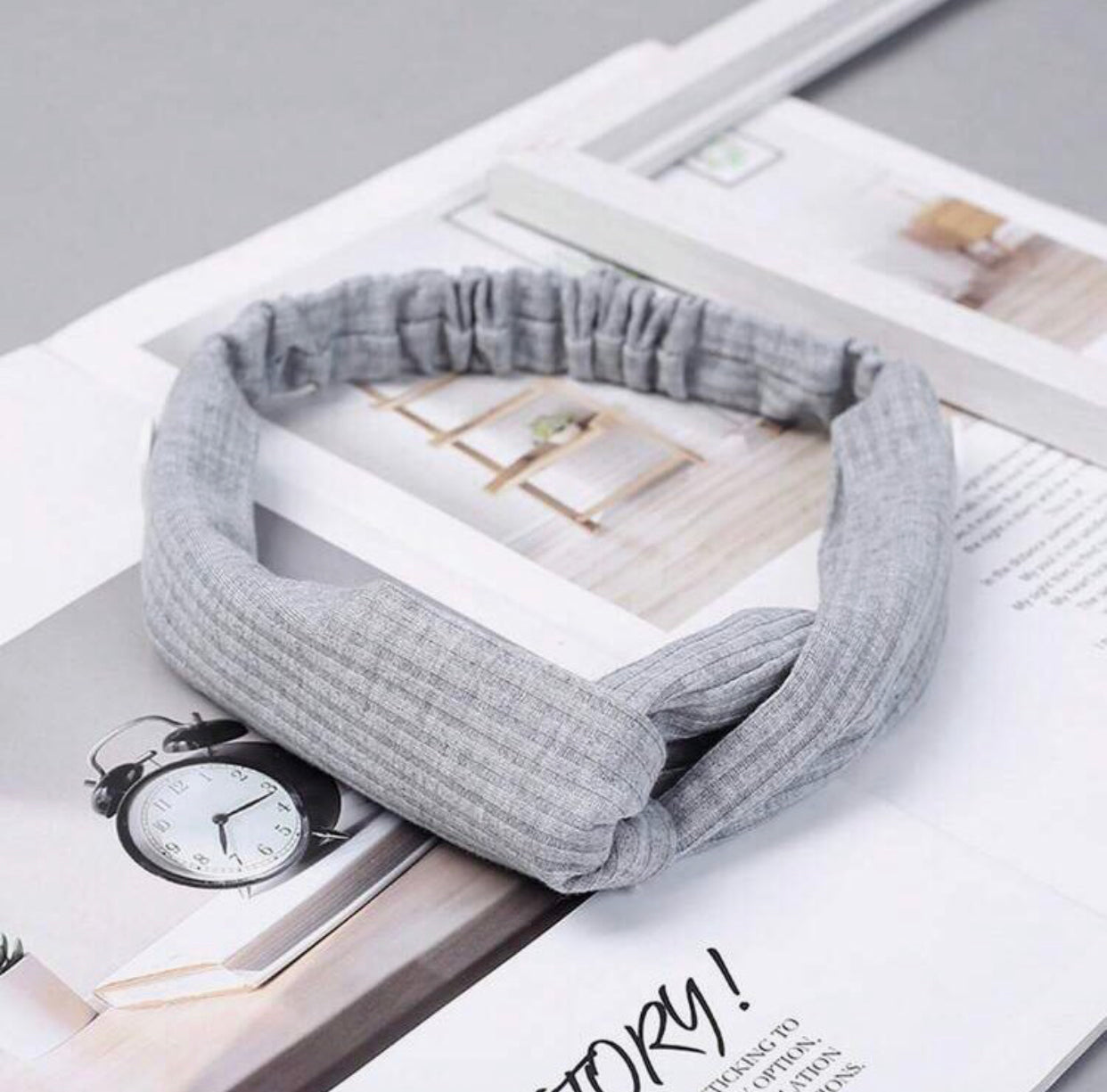 Gray Twist Knotted Headband
