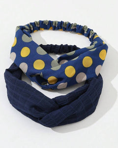 2pc Navy Headbands