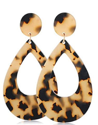 Leopard Teardrop Earrings