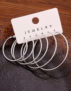Silver Hoop Set